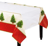 Classic Christmas Tree Paper Table Cover - 54'' X 102'' Red/Green 1 Pc.