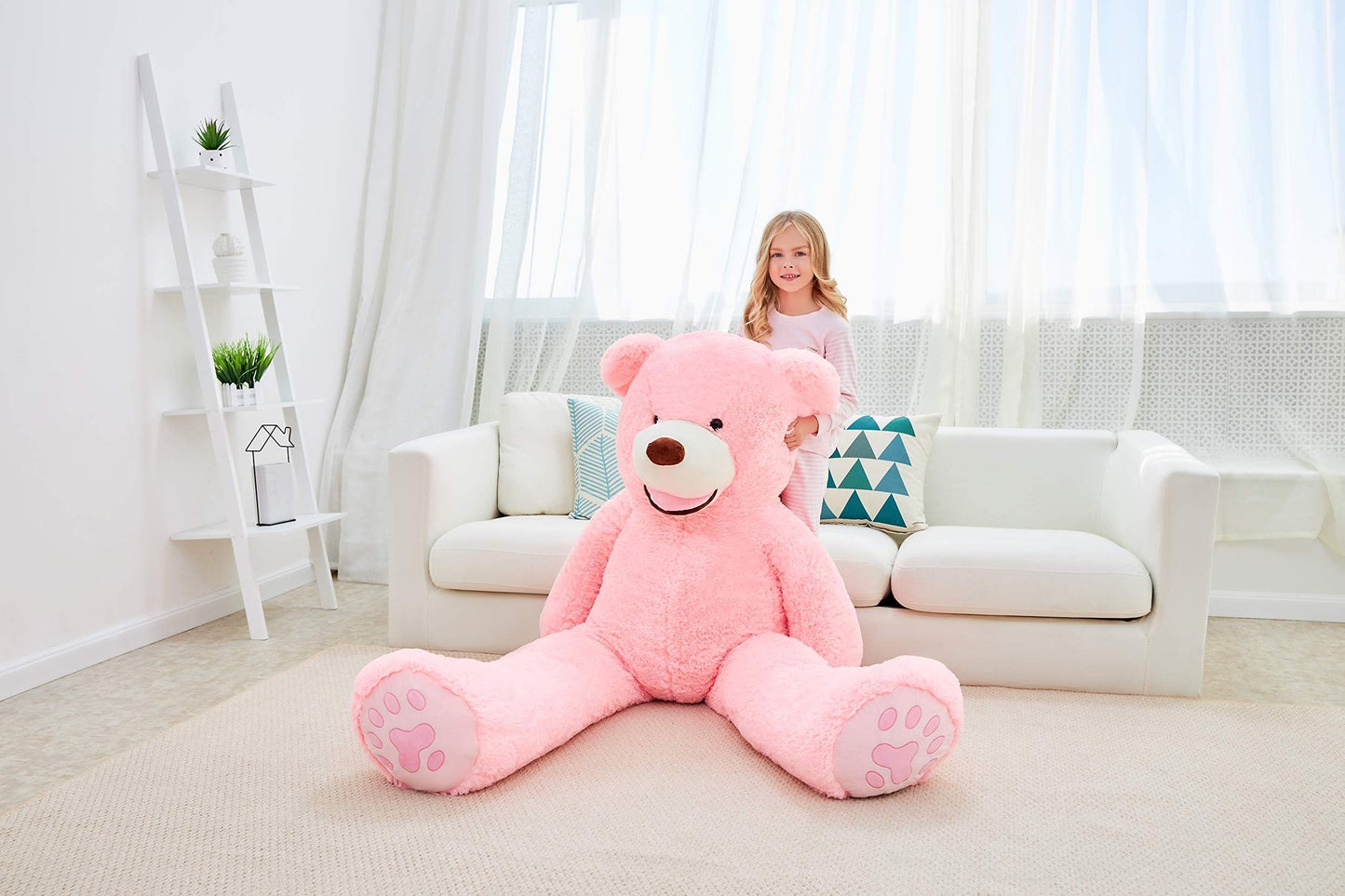 Ikasa Giant Teddy Bear Plush Toy Stuffed Animals (Pink, 63 Inches)