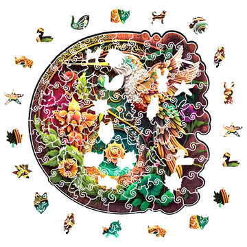 CRAFTHUB Wooden Puzzles for mature-themeds - Nectar Quest Hummingbird Puzzle - Wooden Jigsaw Puzzles Animal Shaped Family Games mature-themed Kids Birthday Gifts 114 Piece A4 Size 7.7x7.8
