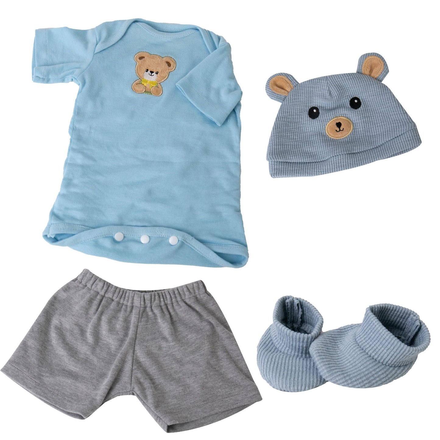 Ekokiz Reborn Baby Dolls Clothes For Boys And Girls 17-22 Inches Blue Bear Patterned Fashion Realistic Baby Doll Clothes Accesso