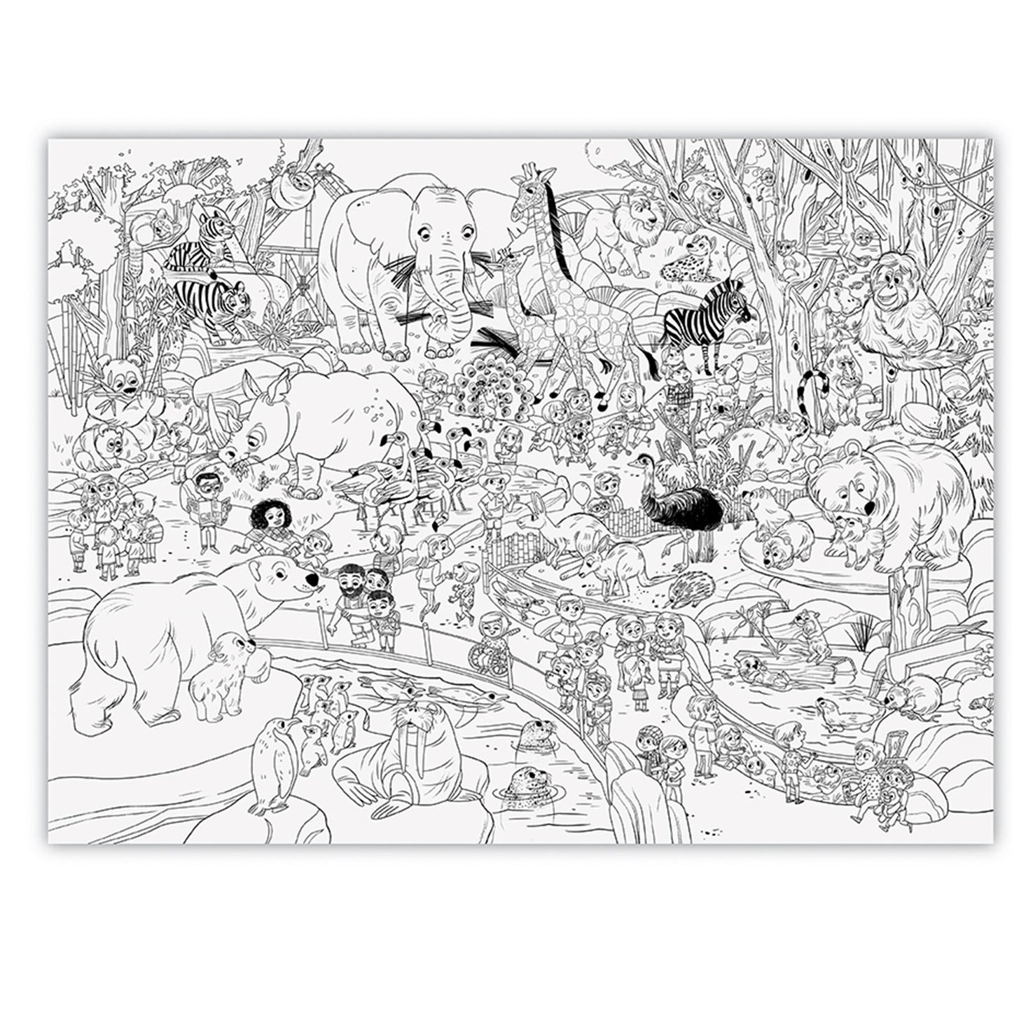 Crocodile Creek Giant Coloring Poster/Day at The Zoo