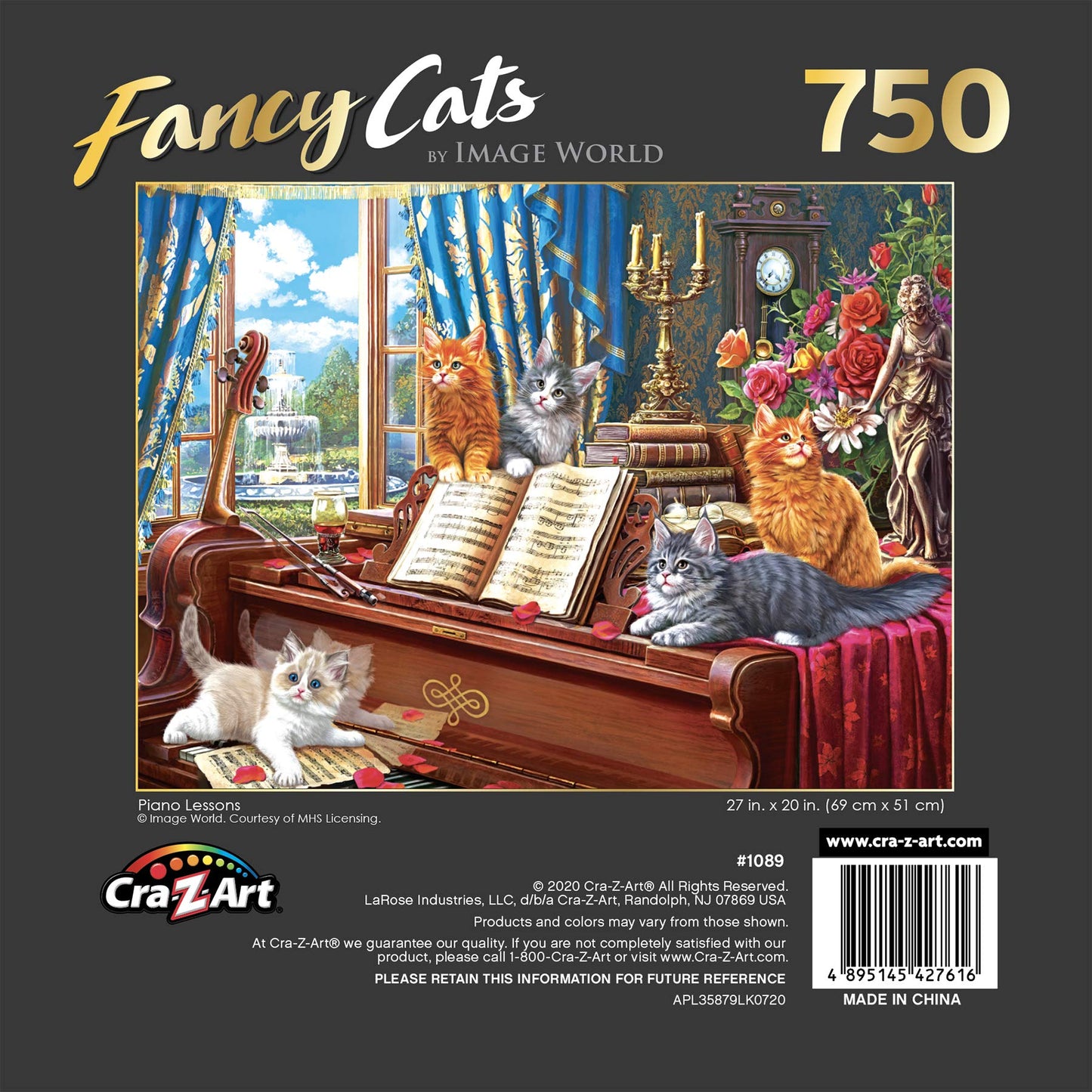 Roseart - Fancy Cats - Piano Lessons - 750 Piece Jigsaw Puzzle For Adults
