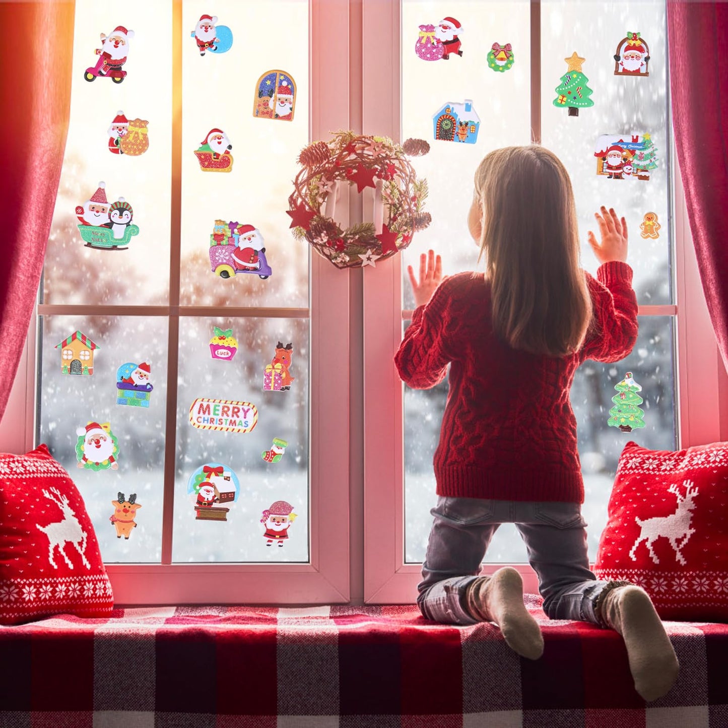 Christmas 3D Puffy Stickers For Kids Toddlers Crafts, Small Xmas Bulk Stickers For Cards Envelopes , Mini Foam Christmas Stickers With Glitter Santa Snowman Trees, Winter Holiday Stickers 8 Sheets.