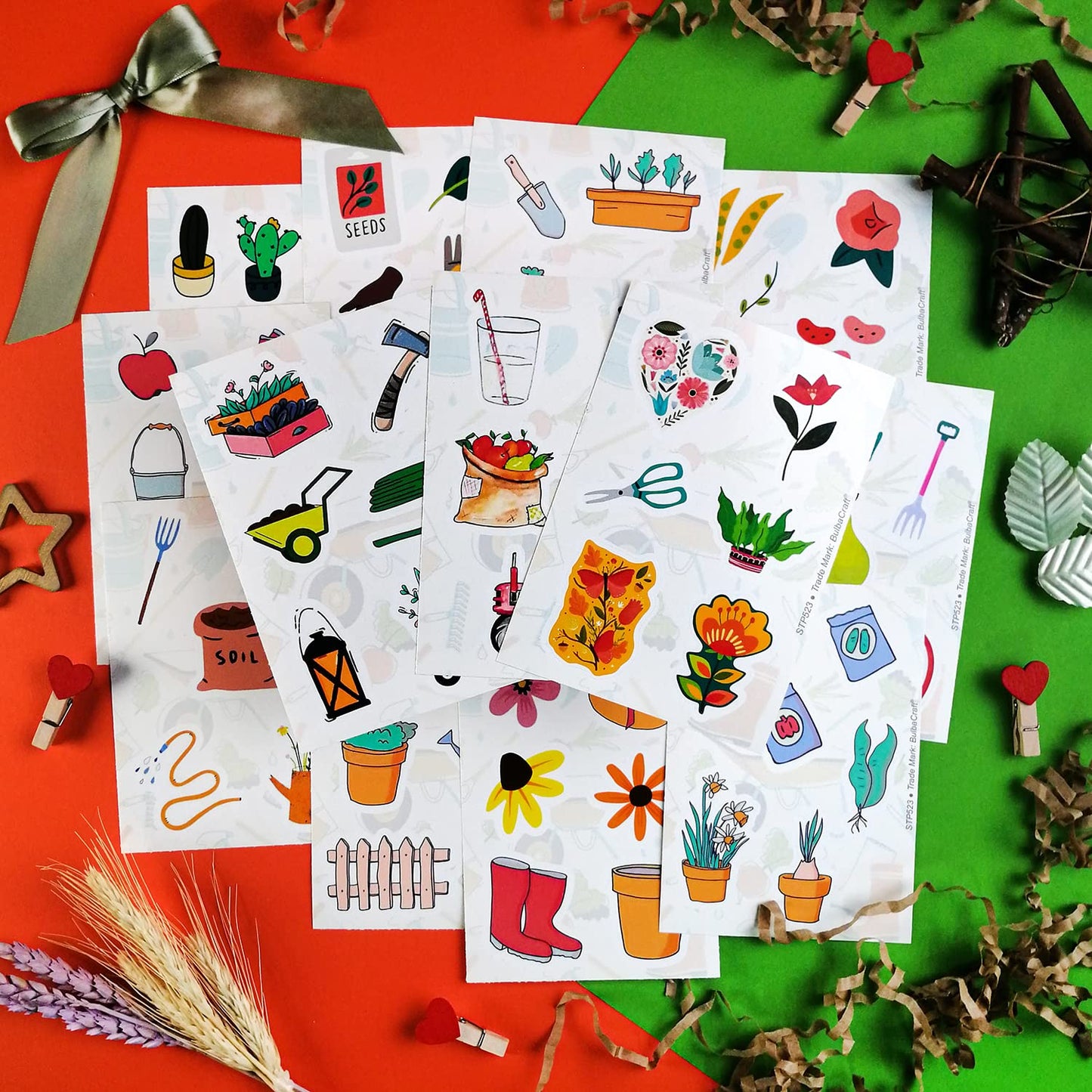 102Pcs Garden Stickers For Kids, Gardening Stickers For Scrapbooking, Garden Party Favors, Planting Gardening Gifts For Girls, F