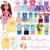Miunana 5.3 Inch Girl Doll Dress 36 Pcs Clothes And Suitcase And Hats For 4-6 Inch Girl Doll Top And Pants Fashion Outfits Doll Shoes Dollhoues Furniture Kit