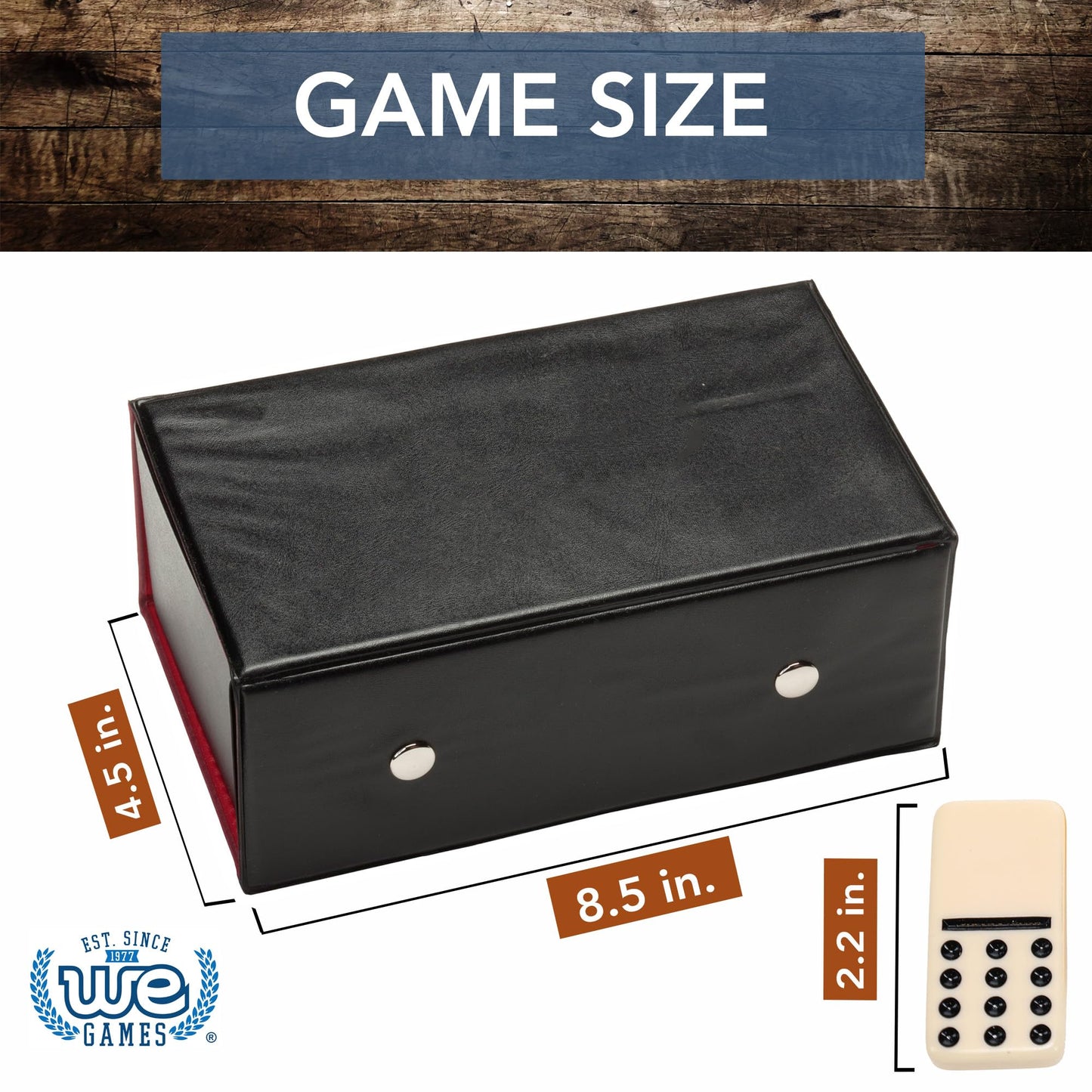 We Games Double Twelve Dominoes Set - 91 Dominoes In Retro Travel Case - Ideal For Family Games - Perfect For Game Night