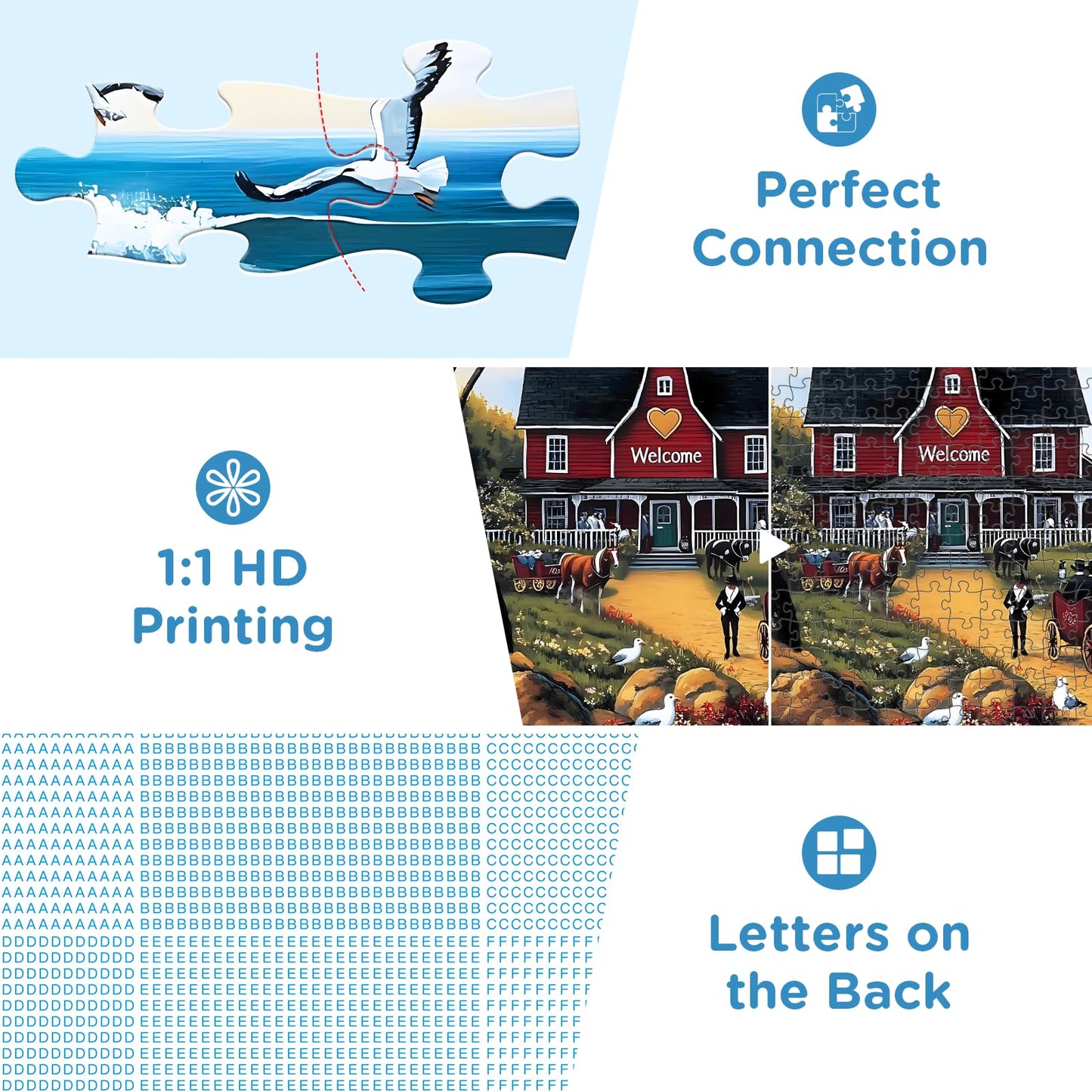 Jigsaw Puzzles for mature-themeds 500 Pieces Seagull Carriage Thick Cardboard mature-themed Puzzles Challenging Yet Relaxing mature-themed Puzzles 500 Pieces Glossy Sturdy Vibrant Puzzle Great Gift for Family Friends