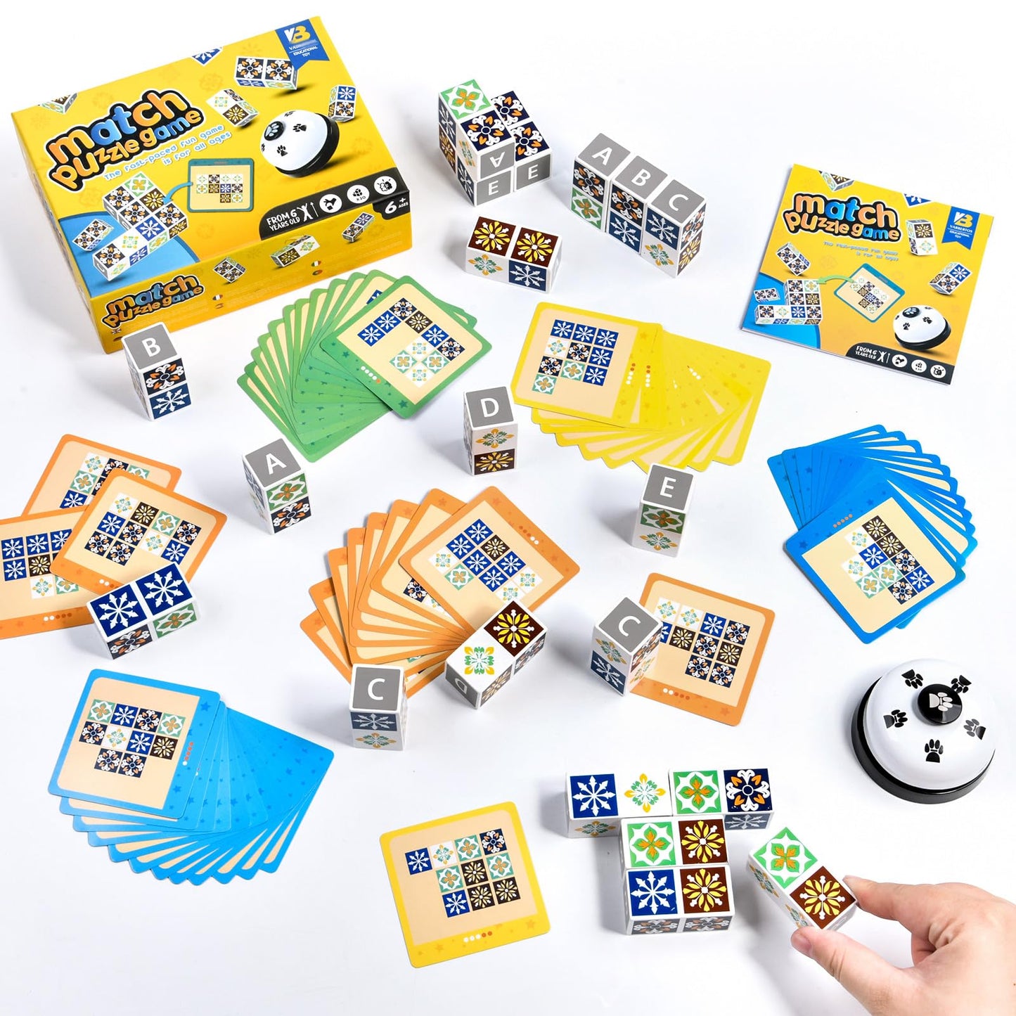 Ladvatkin Wooden Match Puzzle Game 4.0 Popular Board Games For Family Night, Pattern Matching Puzzle Game, Block Match Puzzles B
