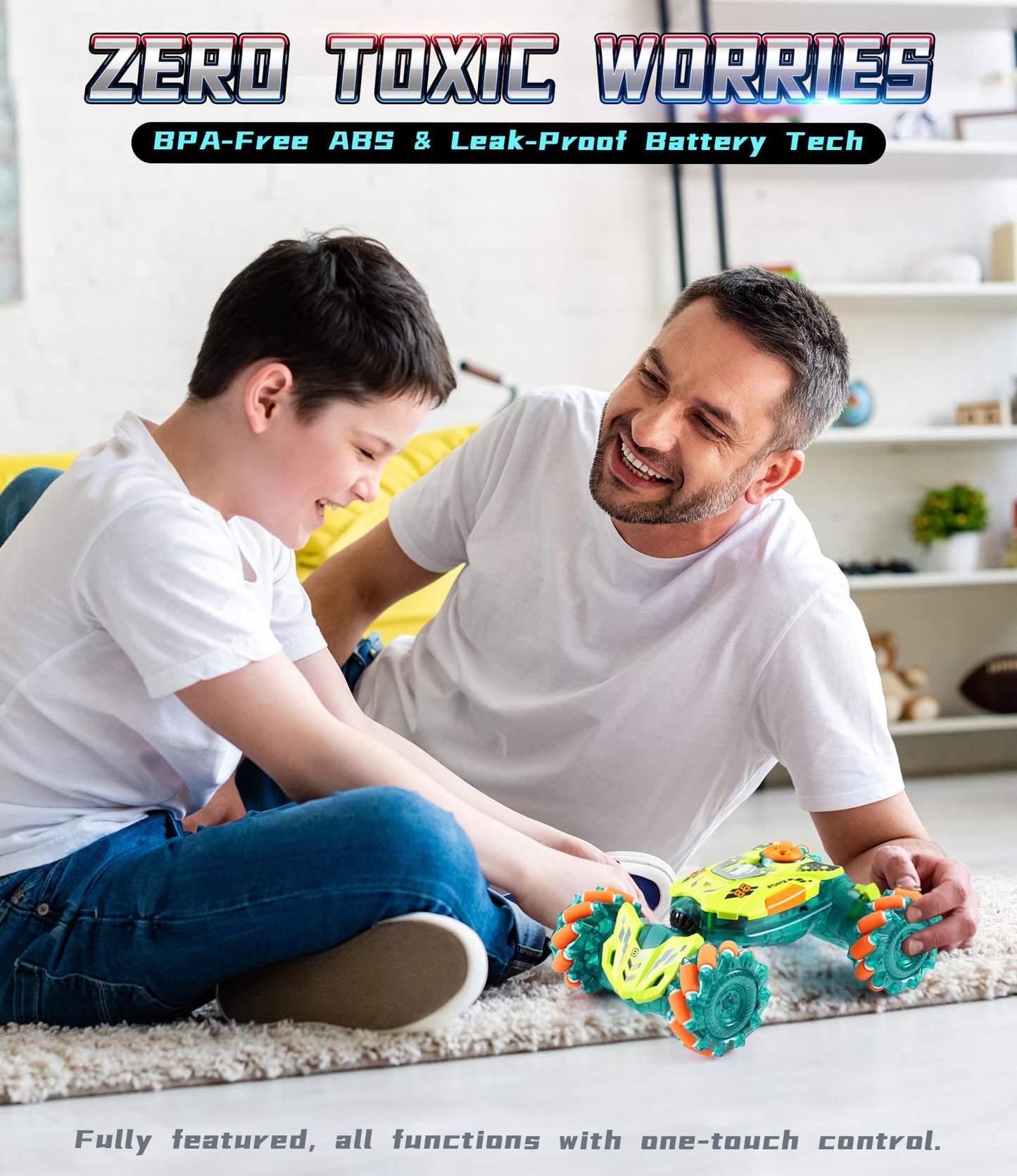 A Alpha Gesture Remote Control Car, Rc Stunt Car With 360 Flips 2.4Ghz 4Wd Remote Control Toy With Lights Music Birthday Xmas Gi