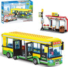 City Town Bus Station Building Block Set - 386 Pieces, Educational Learning Creative Stem Bus Toy, Ideal Gift For Kids, Boys, And Girls Ages 6 And Up