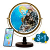 Sjsmartglobe With Interactive App & Led Illuminated Constellations At Night, Us-Patented Stem Education 10' World Globe With Detailed Map