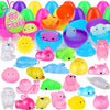 36 Pcs Prefilled Easter Eggs with Mochi Squishy Toys, Easter Eggs Filled with Glitter Soft Animals, Stress Reliever Squishy Toy