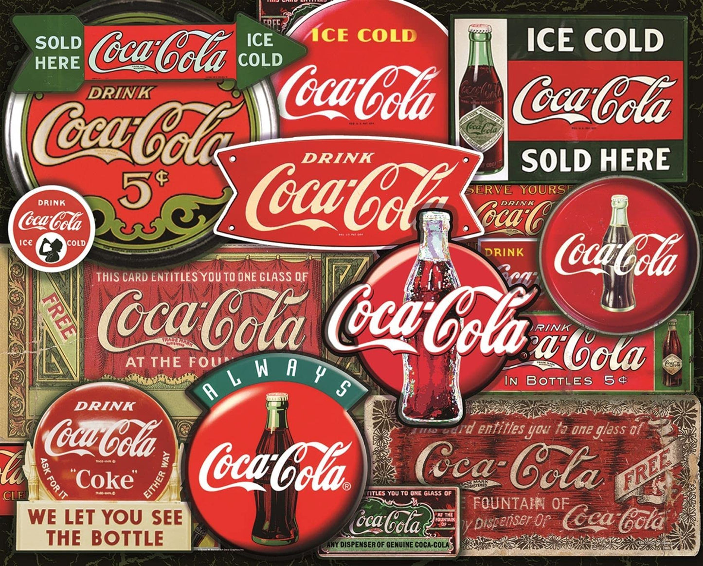 Springbok 1000 Piece Jigsaw Puzzle Coca-Cola Classic Signs - Made In Usa