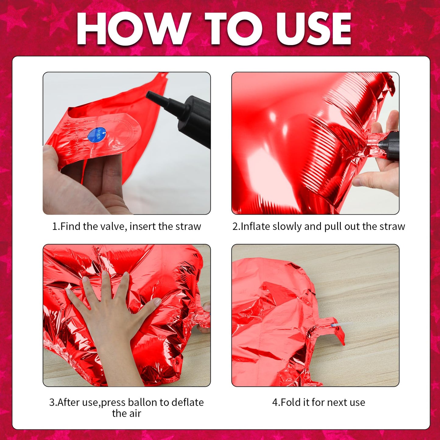 Red Star Foil Balloons, 18 Inches Star Foil Balloons For Helium, 10 Pcs Red Star Birthday Balloons For Birthday Party Graduation