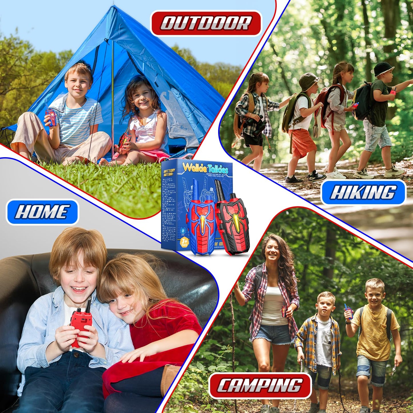 Walkie Talkies Rechargeable Toys For Kids : Gifts For Boys Ages 3 4 5 6 7 8 9 10 Kids Walkie Talkies 2 Pack Outdoor Hiking Toy F