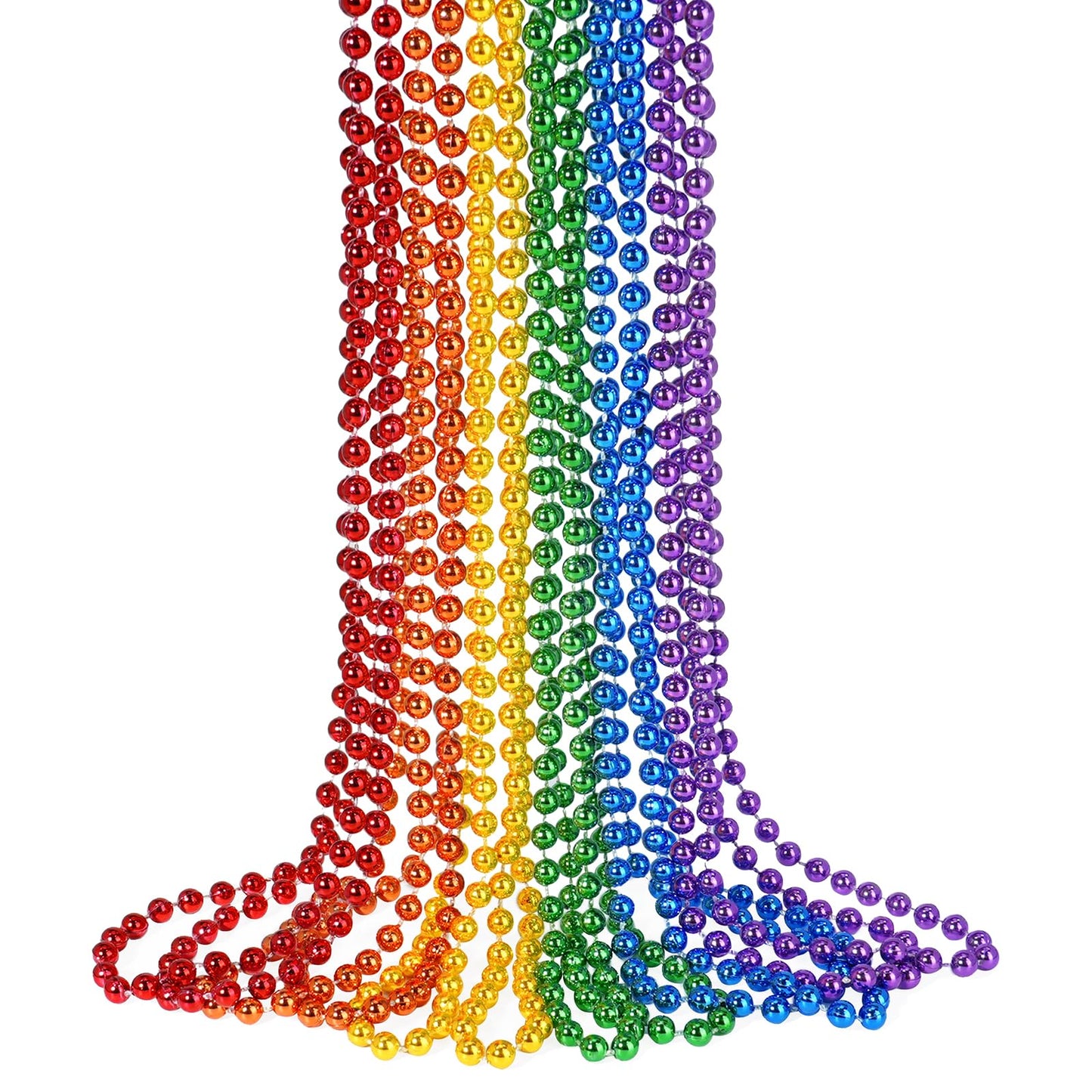 Zzyfgh 12 Pcs Pride Bead Necklaces, Gras Beads Necklaces, 33'' Lgbtq Pride Beads Women Men Stuff Pride Bead Accessories For Gay