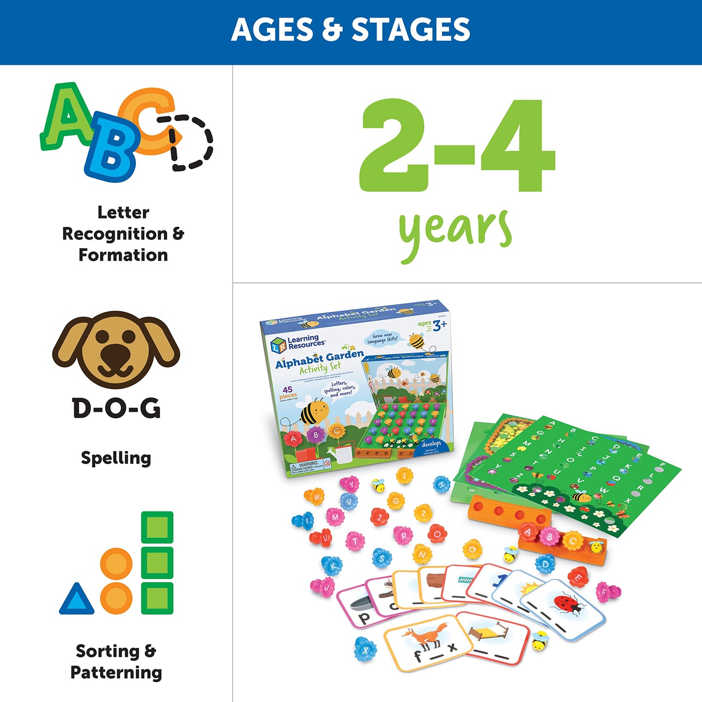 Learning Resources Alphabet Garden Activity Set, Educational Indoor Games, Preschool Alphabet, Toddler Brain Toys, Toddler Presc