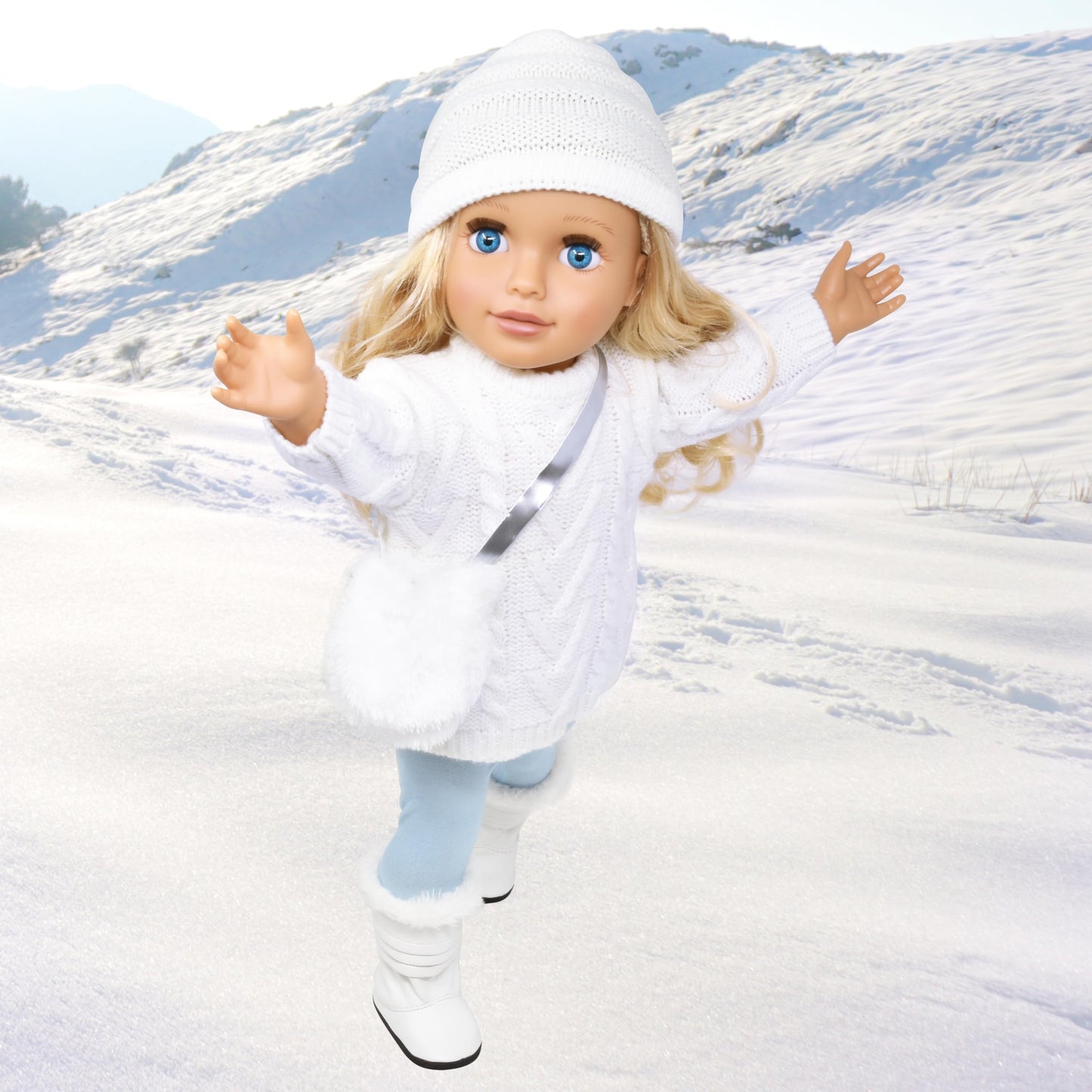 Gift Boutique - 18 Inch Girl Doll With Clothes Set In Gift Box, Fashion Doll With Beautiful Long Blond Hair Blue Eyes With 2 Outfits, Boots And Accessories Princess Doll For Girls And Kids