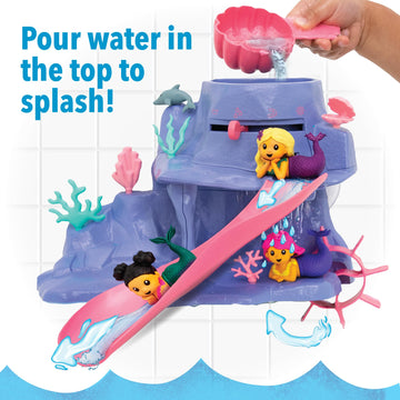 Mindware Mermaid Color Splash Water Park Bathtub Playset - Interactive Bath Toys With Color Changing Mermaid Doll Figures - Gift