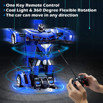 Amenon Remote Control Transform Car Robot Toy For Boys Teens Christmas Toys With Lights Rc Car 2.4Ghz 1:18 Rechargeable 360Rotat