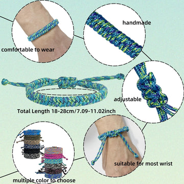 YANMIN 24 pcs Braided Friendship Bracelets for Teen Girls Boys Woven Paracord Bracelets Set Valentines Exchange Gifts Easter Bas