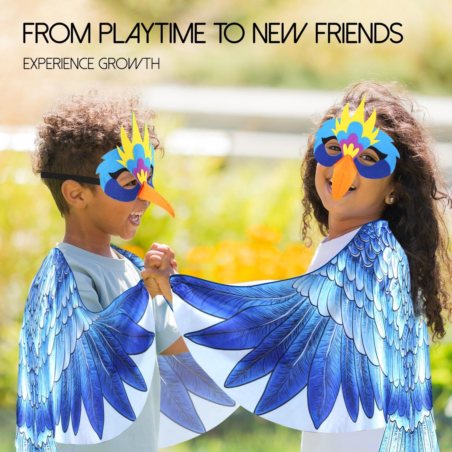 iROLEWIN Bird-Costume for Kids Eagle-Wings and 3D Bird Mask Halloween Dress Up Pretend Play Toys Christmas Party Gifts