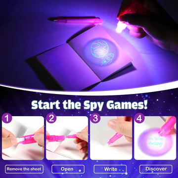 Joycover Invisible Ink Pen, 28Pcs Spy Pen For Kids With Uv Light Magic Marker For Secret Message, Birthday Party Favors For Kids