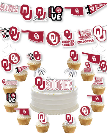 Oklahoma Sooners Party Supplies (42 Pieces) For University Of Oklahoma Graduation, Tailgating And Birthday Party Decorations Wit
