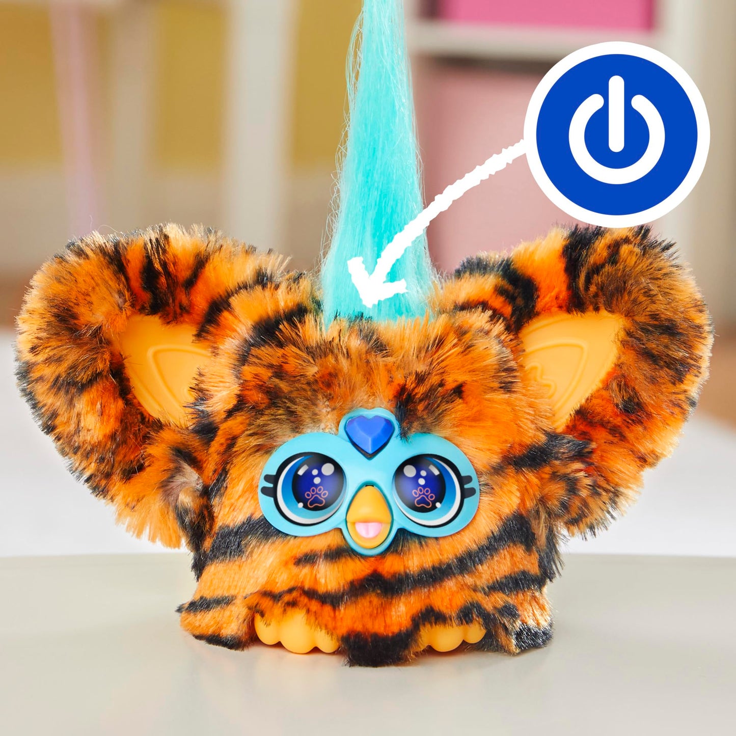 Furby Furblets Ty-Bee Mini Friend, Electronic Plush Toy, Orange Tiger, Standard Size, Model G1700, Ages 6+