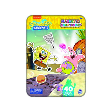 Spongebob Squarepants - Magnetic Creations Tin - Dress Up Play Set - Includes 2 Sheets of Mix & Match Dress Up Magnets with Stor