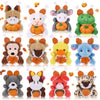 Blueweenly 12 Pcs Small Thanksgiving Stuffed Animal Fall Mini Animal Plush Toys Autumn Small Animal Plush Keychains Tiny Thanksg