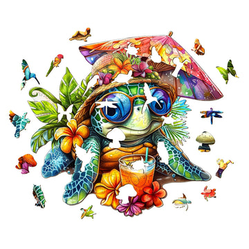 Wooden Puzzles for mature-themeds Wooden Jigsaw Puzzles for mature-themeds Kids Beach Turtle Unique Shaped Wood Puzzles mature-themed Creative Birthday Gifts for Friends Family Game(11.4 * 10.8in 160pcs)