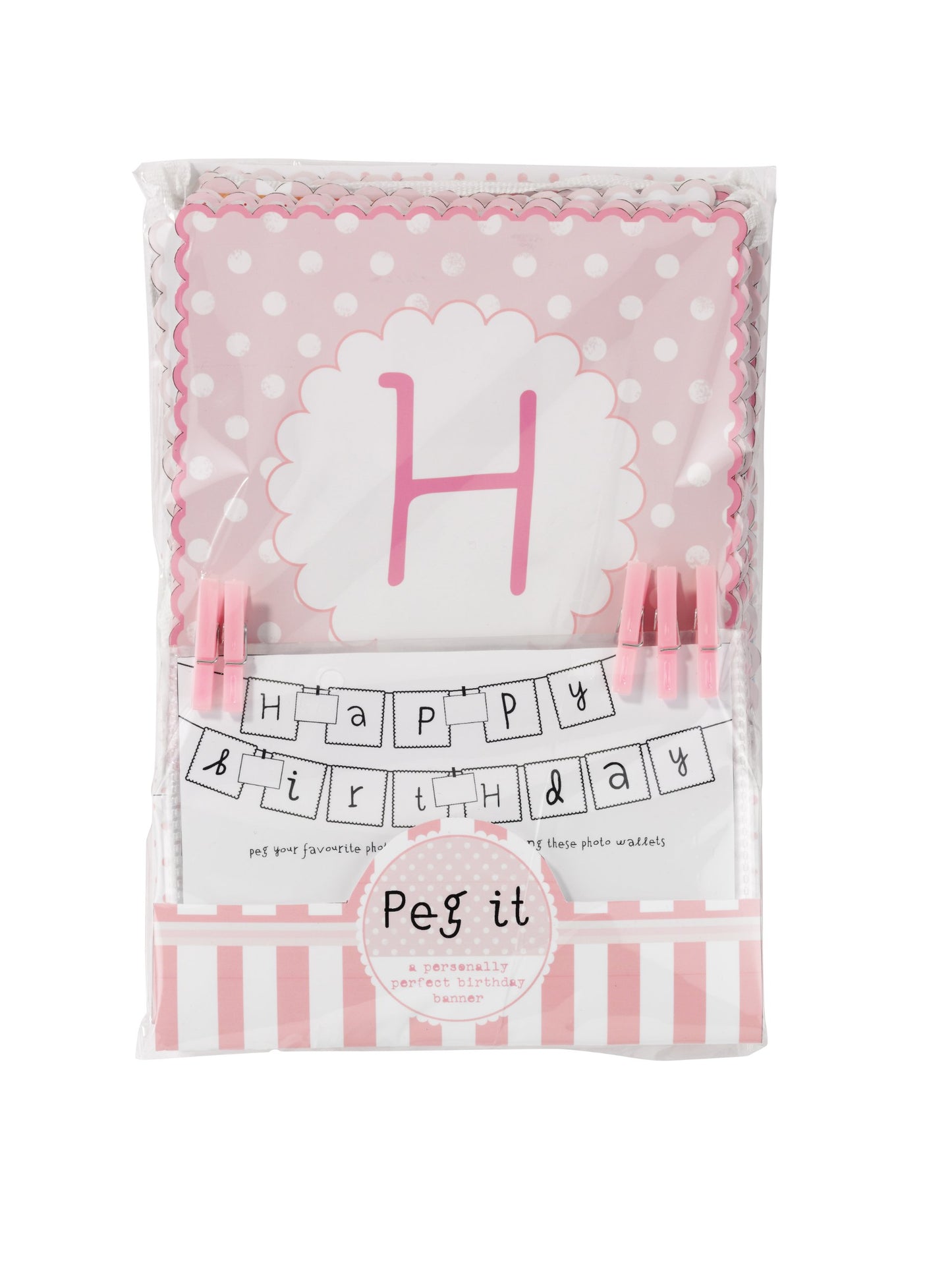 Talking Tables Pink N Mix Hanging Happy Birthday Banner for a Birthday Party, Pink