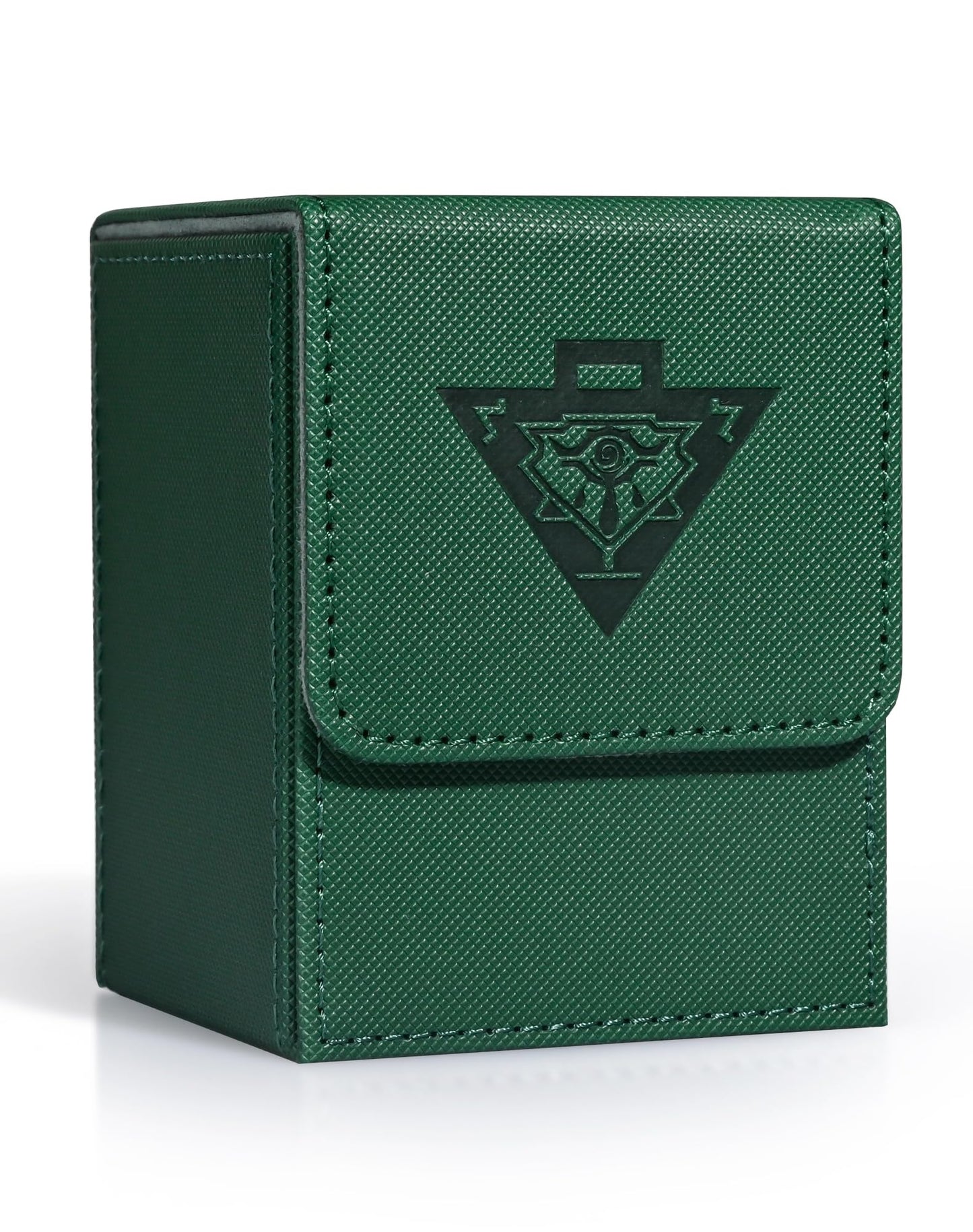 Zlca Card Deck Box For Mtg Yugioh Tcg, Card Storage Box With Dividers Holds 100+ Sleeved Cards, Premium Card Deck Case Compatible With Ccg Trading Cards (Green,Puzzle)