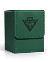 Zlca Card Deck Box For Mtg Yugioh Tcg, Card Storage Box With Dividers Holds 100+ Sleeved Cards, Premium Card Deck Case Compatible With Ccg Trading Cards (Green,Puzzle)
