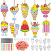 Yaomiao 30 Sets Summer Suncatchers Window Art Drawing Kits DIY Ice Cream Sun Catcher Crafts Bulk Paint Your Own Window Hanging O
