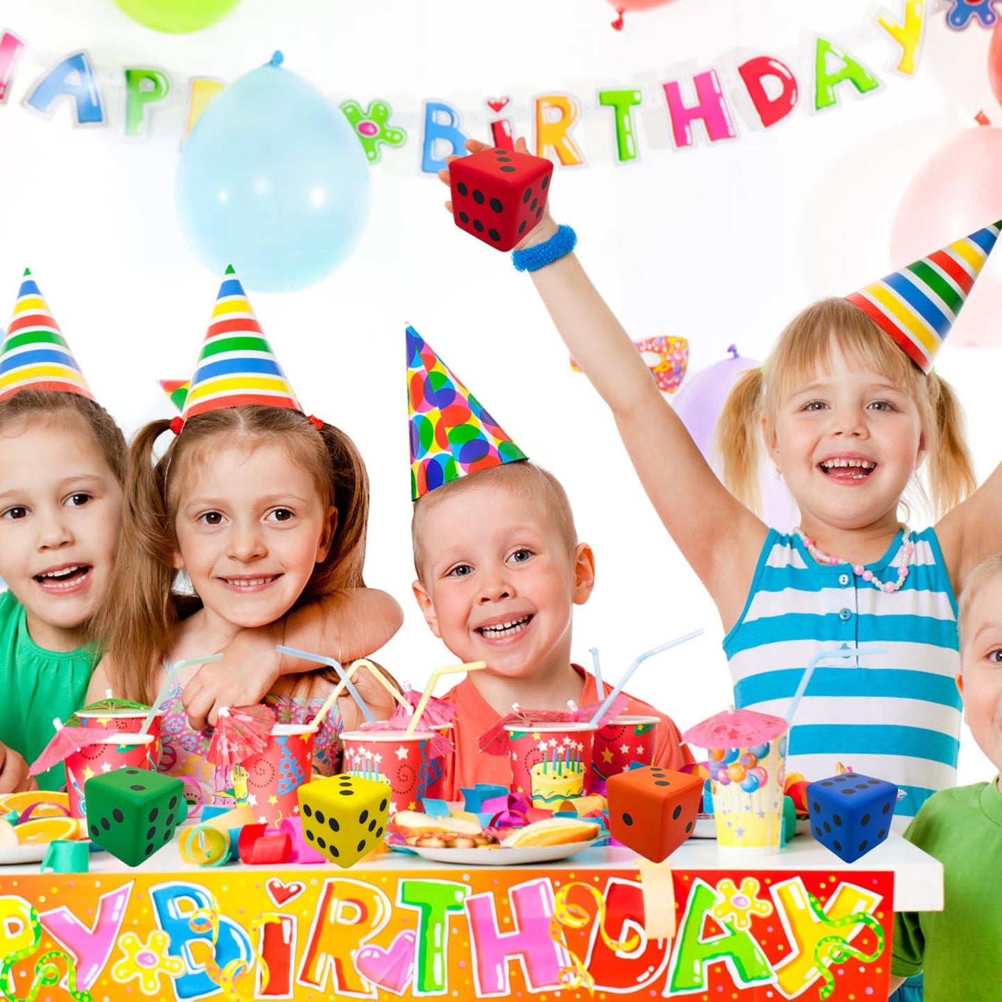 funnysquee 3.1 Inches Foam Dice Toy: A Fun-Filled, Kawaii Dices Educational Toy for Kid Board Game and Learning Sessions (Fortun