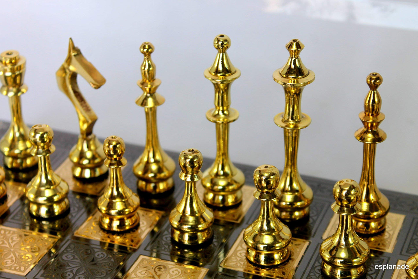 Stonkraft Collector Edition Brass Chess Pieces Pawns Chessmen Chess Coins Figurine Pieces (2.5'' Sleek)