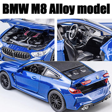 Erbadihago Toy Cars Compatible Bmw M8 Toys Car 1/32 Metal Model Car Collect Car With Light And Sound Pull Back For Boys Children