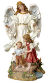 Joseph'S Studio By Roman - Guardian Angel With Children On Bridge Figure, Renaissance Collection, 10' H, Resin And Stone, Religious Gift, Decoration