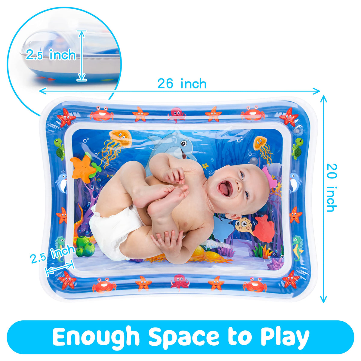 MyPool Inflatable Tummy Time Water Mat for Babies