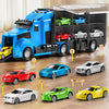 NIPLOOOW Racing Trucks Toy Set with Play Mat, Carrier Truck Play Vehicles Set for 3 4 5 6 Years Old Boys Kids, Die-Cast Car Toy