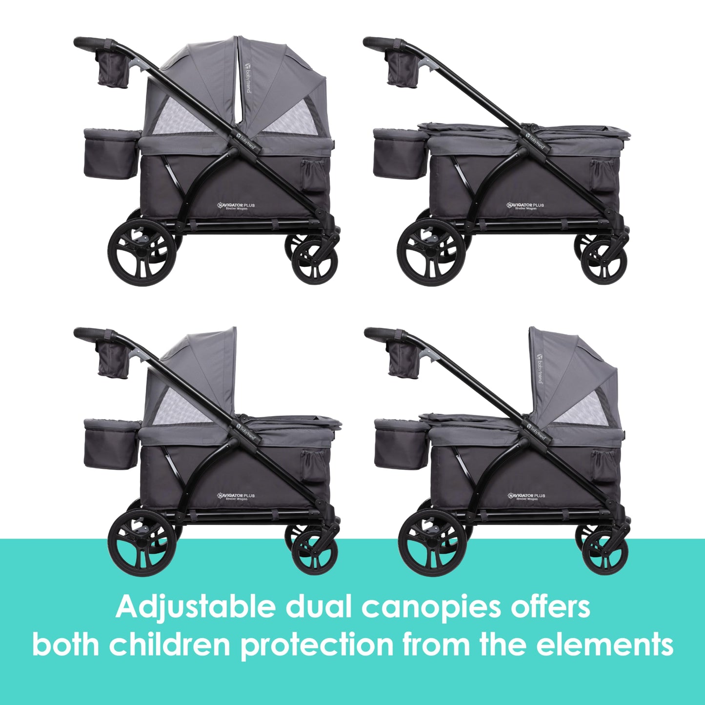 Baby Trend Navigator Plus 2-In-1 Stroller Wagon, Dash Plum