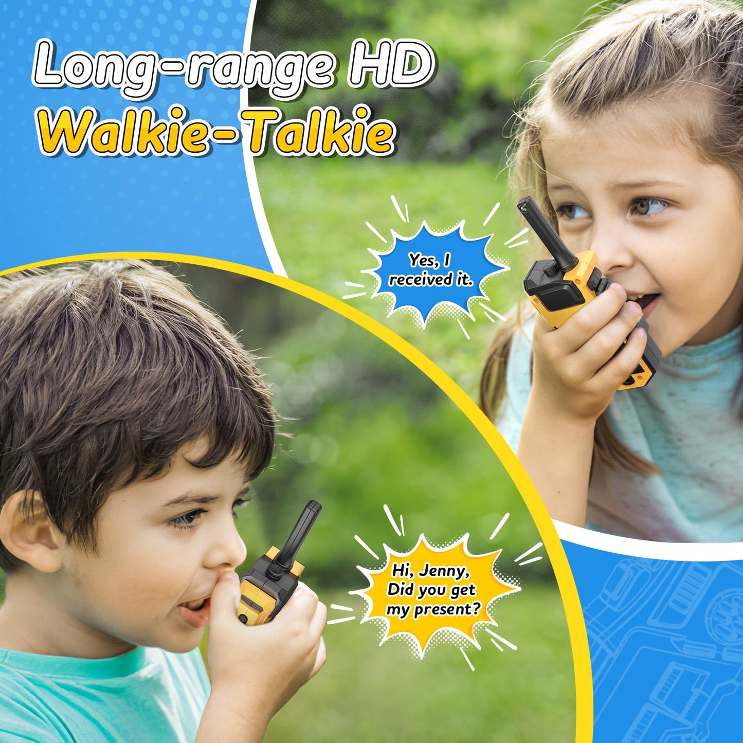 Simrex Walkie Talkies For Kids 2 Pack, Hd Radio Long Range Walkie-Talkie, Kids Intercom, And Outdoor, Camping Walkie-Talkie, Ideal For Kids 3-12 Years Old
