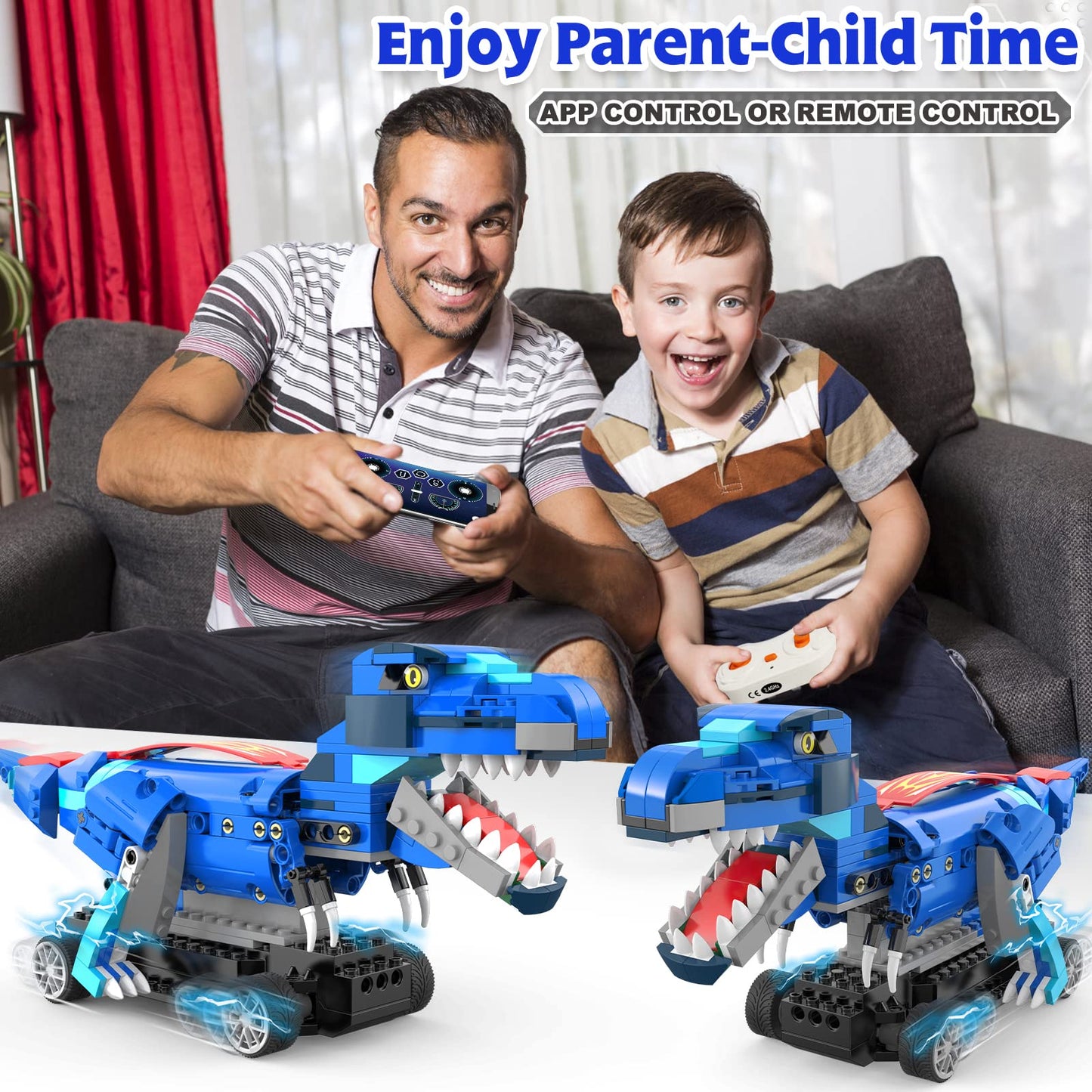 Yerloa Dinosaur Toys For Boys Age 8-12 5-7 6-7, Jurassic Building Kits For Kids 6 7 8 9 10 11 12 + Year Old, 343 Pcs Remote Control Stem Projects Building Blocks Sets Educational Birthday Easter Gifts