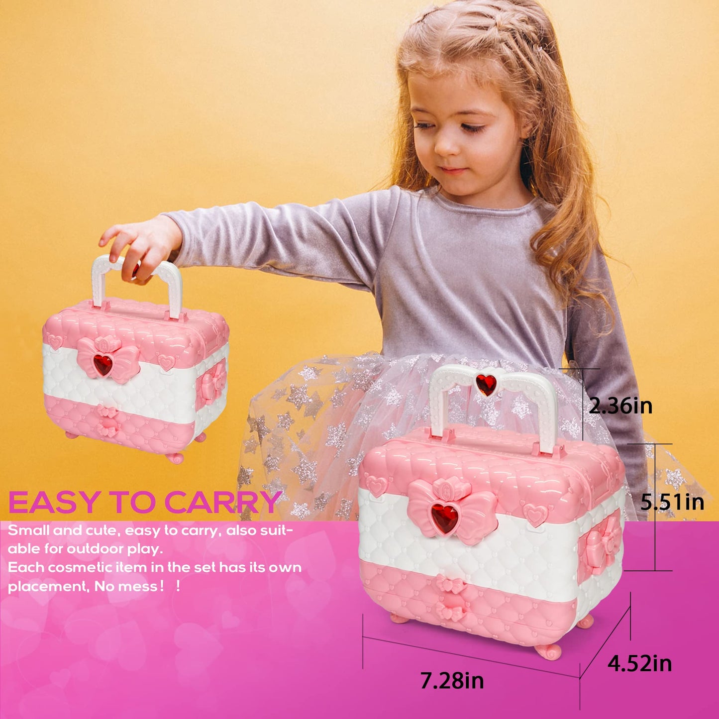 Kids Makeup Kit for Girl - Kids Makeup Kit Toys for Girls,Play Real Makeup Girls Toys, Washable Make Up for Little Girls, Non To
