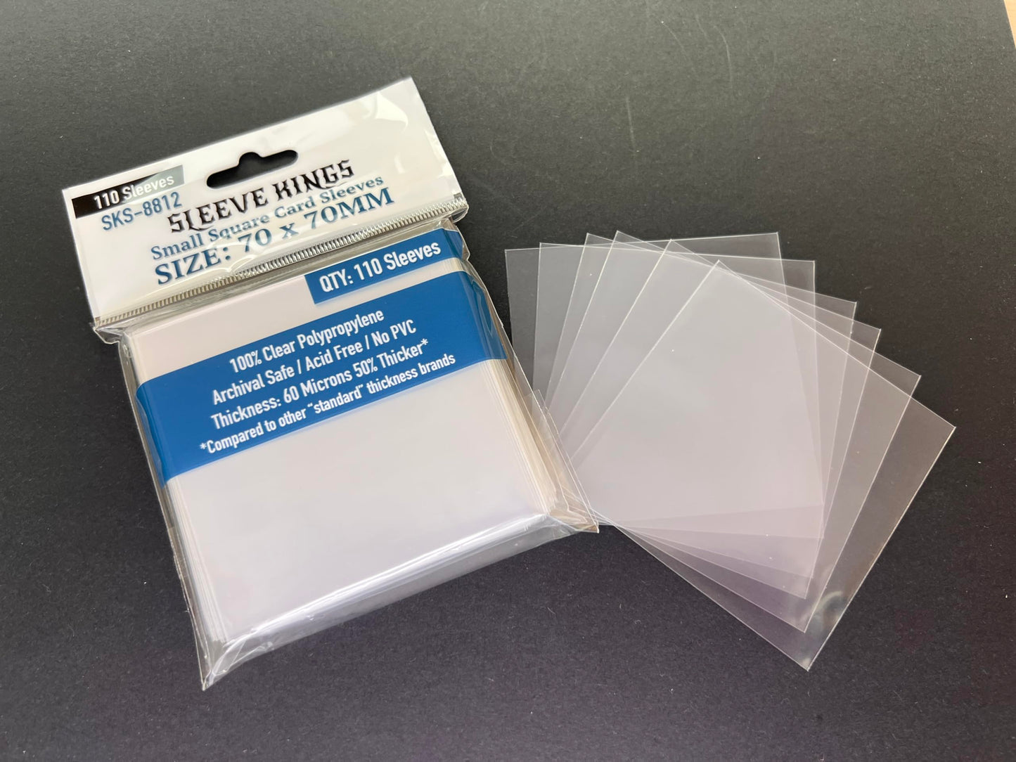 Sleeve Kings Small Square Card Sleeves 70 X 70 Mm (4X110 Pack, 440 Sleeves)