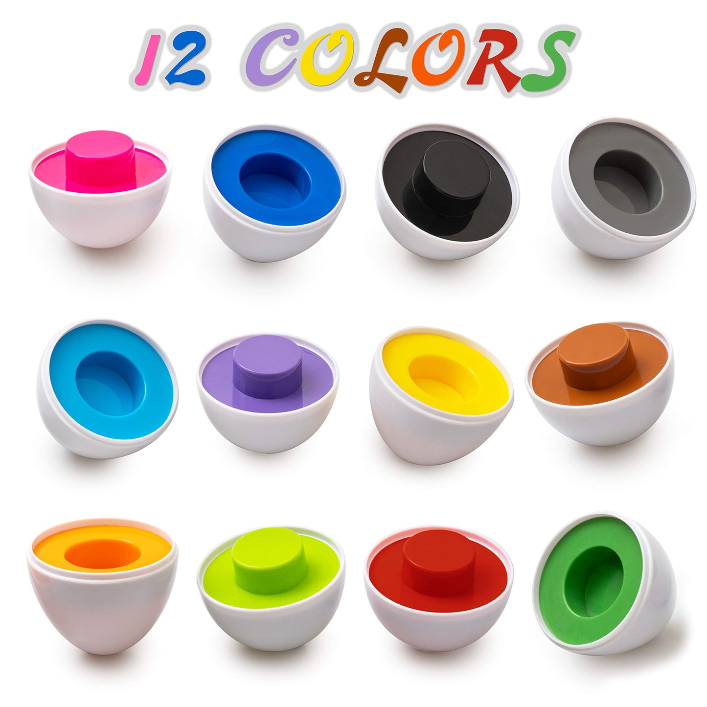 Color Matching Egg Toy - Color Recognition Learning Toy for Toddlers - Pretend Play - Preschool Game - Montessori Education - Ea