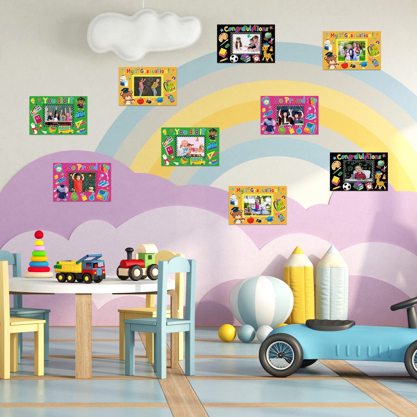 24 Sets Graduation Picture Frame Congrats Grad Party Favor Kindergarten DIY Craft Picture Frame School Photo Frame Craft Kits fo