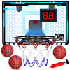 Hoperock Indoor Mini Basketball Hoop For Kids, Basketball Hoops Over The Door With Led Lighting, Mini Hoop With Scoreboard & 3 Balls, Basketball Toys Gifts For 5 6 7 8 9 10 11 12 Year Old Boys Girls